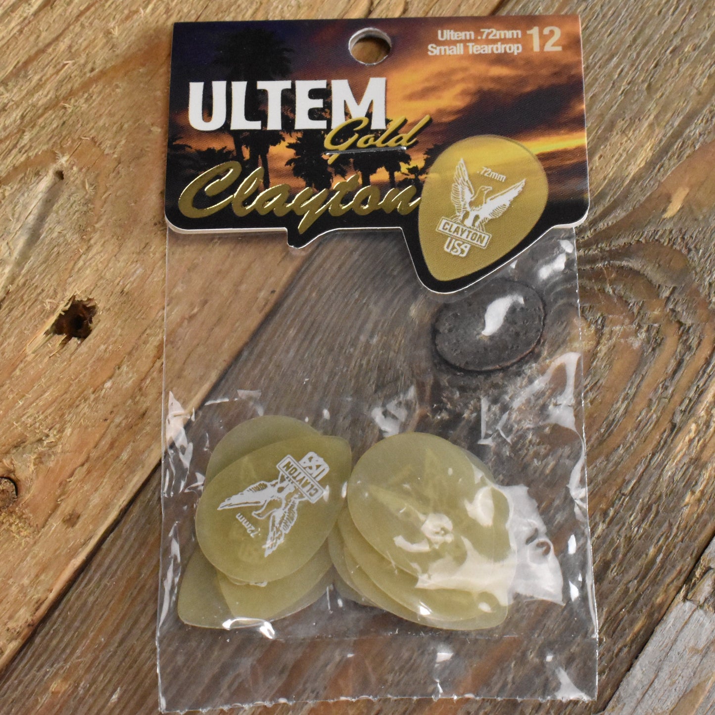 Clayton Ultem Small Teardrop .72mm Guitar Picks - 12 Pack - UST72