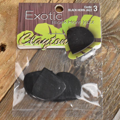 Clayton Exotic Black Horn Jazz Guitar Picks - 3 Pack - BHJ