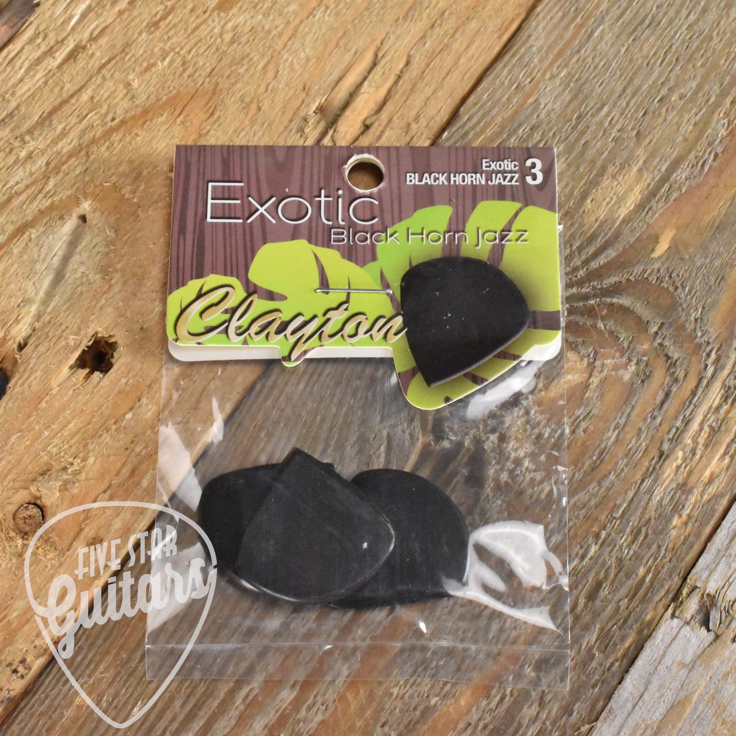 Clayton Exotic Black Horn Jazz Guitar Picks - 3 Pack - BHJ