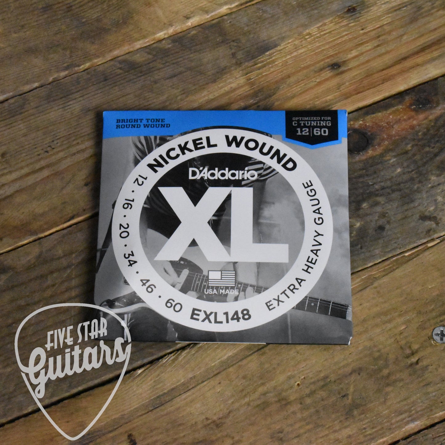 D'Addario EXL148 Hybrid Nickel Wound C-Tuning Optimized Electric Guitar Strings Extra Heavy 12-60