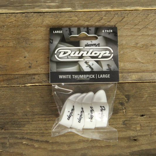 Dunlop Large White Thumb Picks - 4 Pack - 9003P