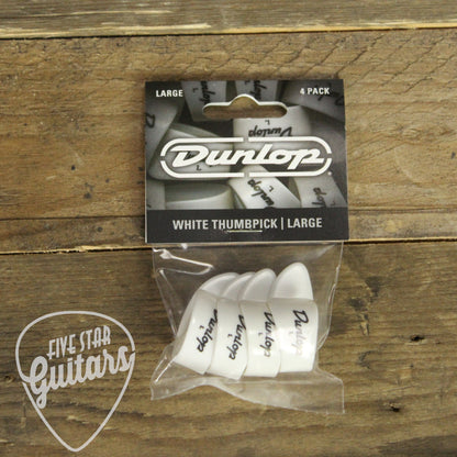 Dunlop Large White Thumb Picks - 4 Pack - 9003P