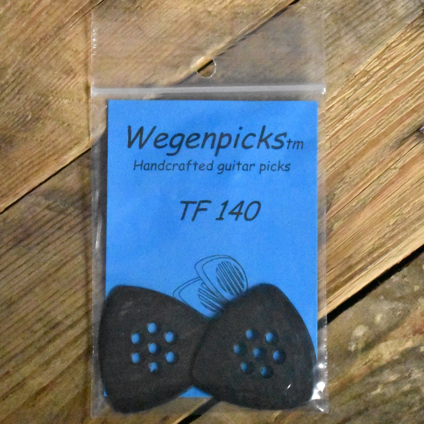 Wegenpicks 1.4mm Black Triangular Picks - 2 Pack - TF140B