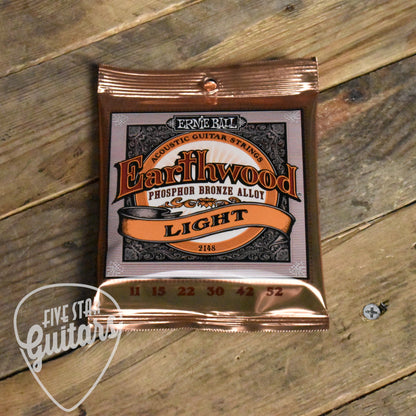 Ernie Ball P02148 Earthwood Phosphor Bronze Light Acoustic Strings 11-52