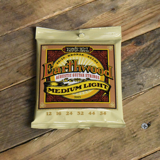 Ernie Ball P02003 Earthwood Medium Light 80/20 Bronze Acoustic Guitar Strings 12-54