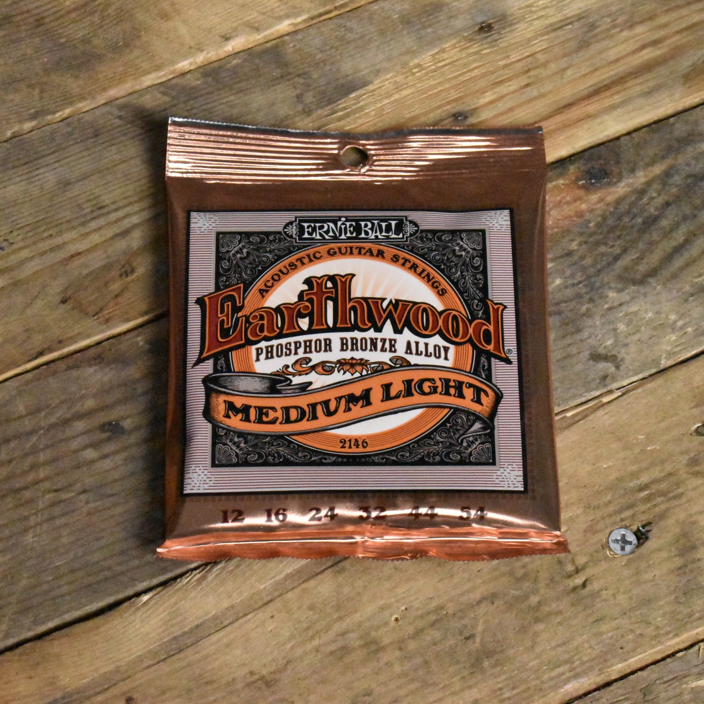 Ernie Ball P02146 Earthwood Phosphor Bronze Medium Light Acoustic Guitar Strings 12-54