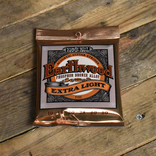 Ernie Ball P02150 Earthwood 2150 Phosphor Bronze X Light Acoustic Guitar Strings 10-50