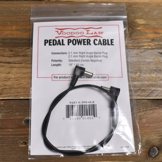 Voodoo Lab Right Angle to Right Angle 2.1mm Barrel Pedal Power Cable - 18" - PPBAR-R18