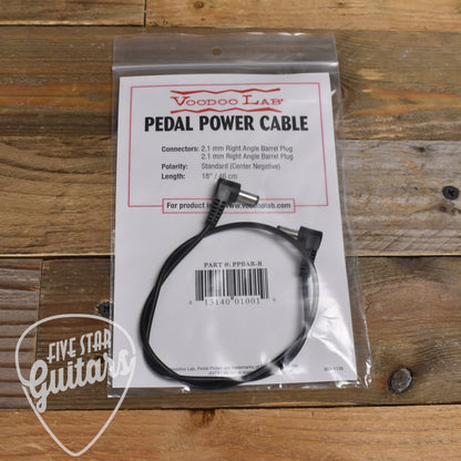 Voodoo Lab Right Angle to Right Angle 2.1mm Barrel Pedal Power Cable - 18" - PPBAR-R18