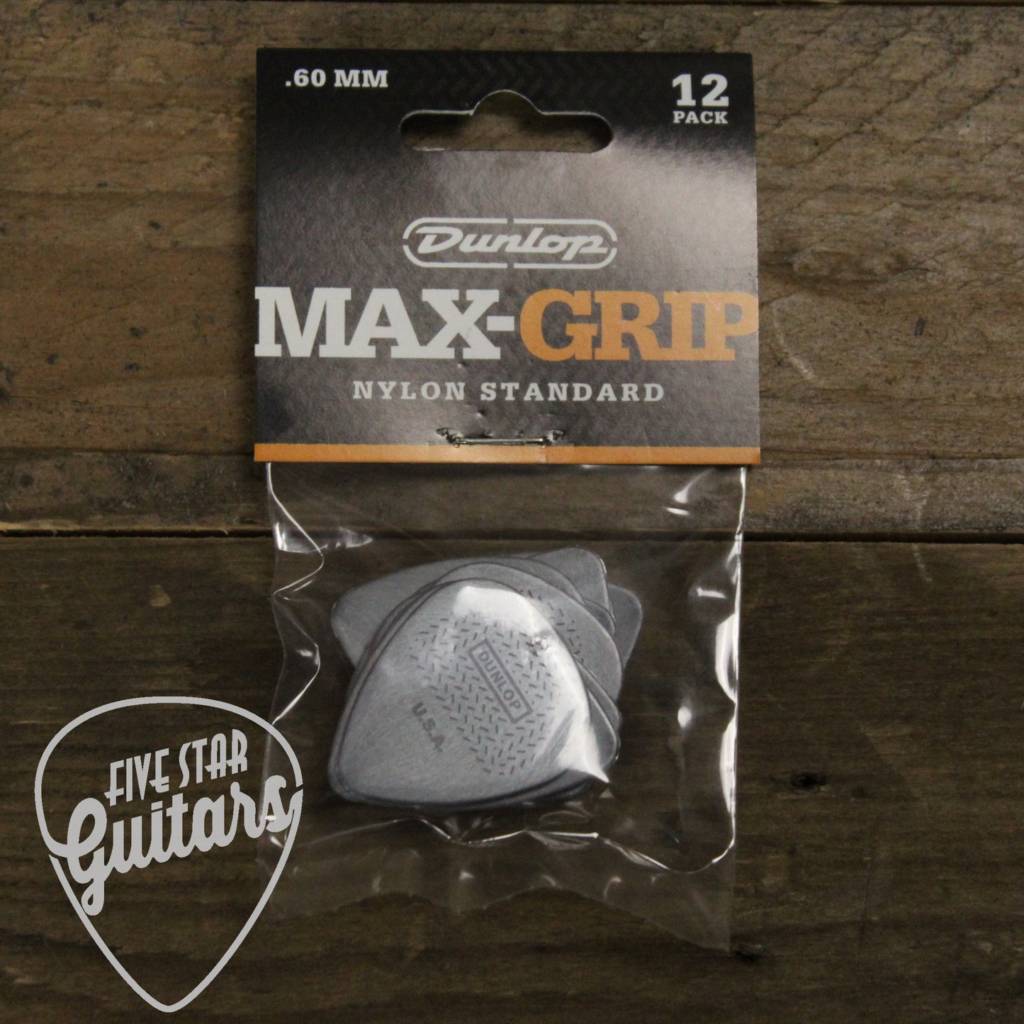 Dunlop Max-Grip Nylon Standard .60mm Guitar Picks - 12 Pack - 449P060