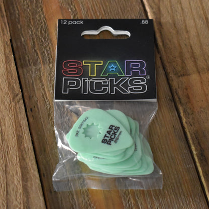 Star Picks Green .88mm Guitar Picks - 12 Pack