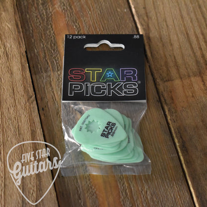 Star Picks Green .88mm Guitar Picks - 12 Pack