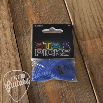 Star Picks Blue 1.0mm Guitar Picks - 12 Pack