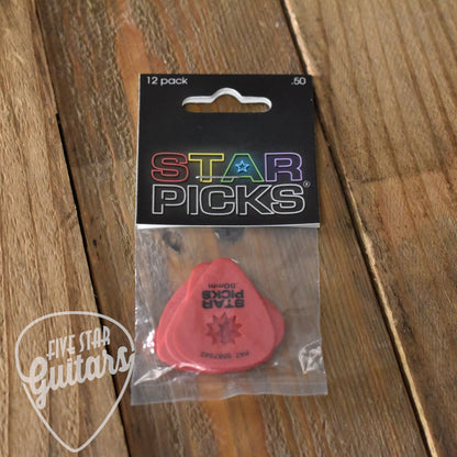 Star Picks Red .50mm Guitar Picks - 12 Pack