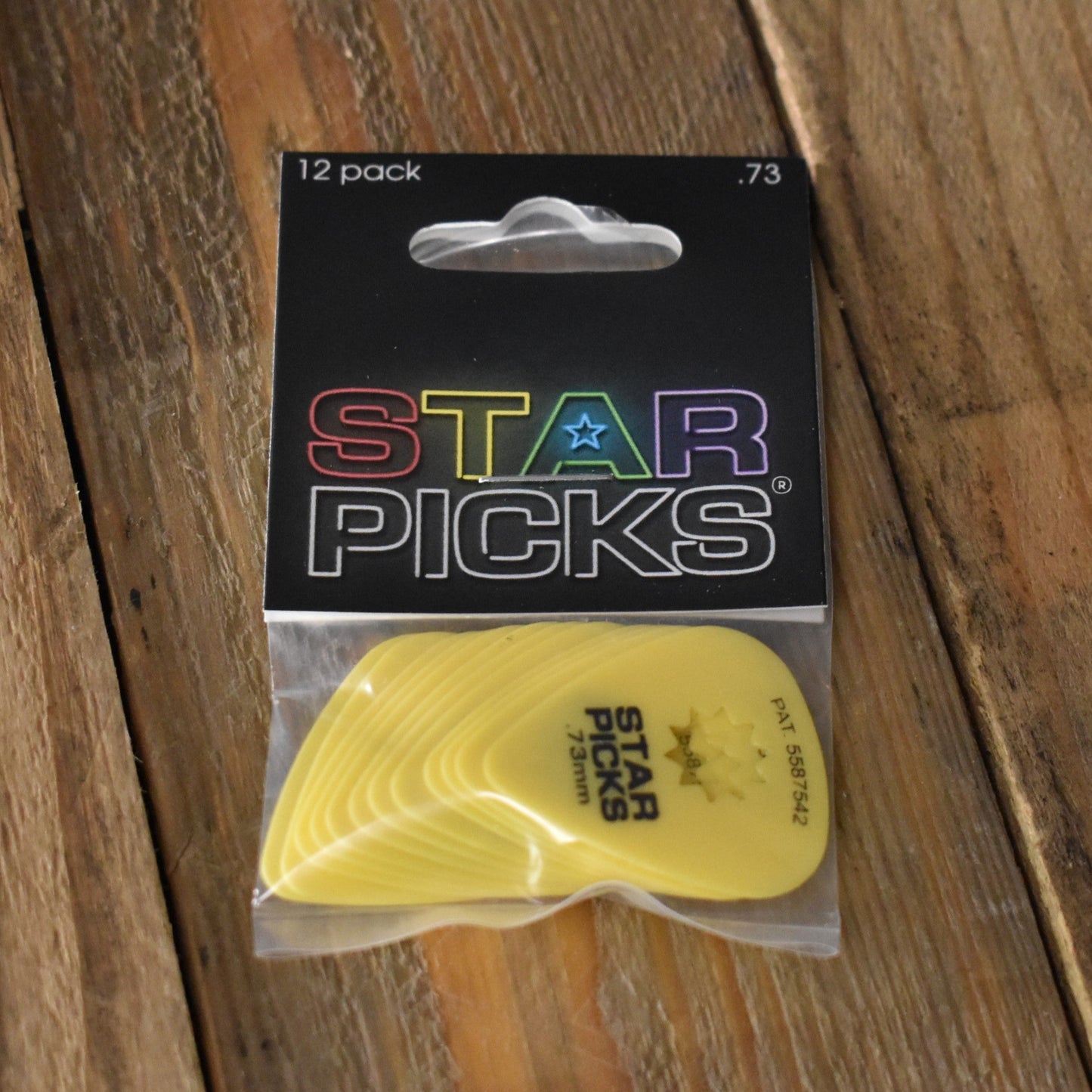 Star Picks Yellow .73mm Guitar Picks - 12 Pack