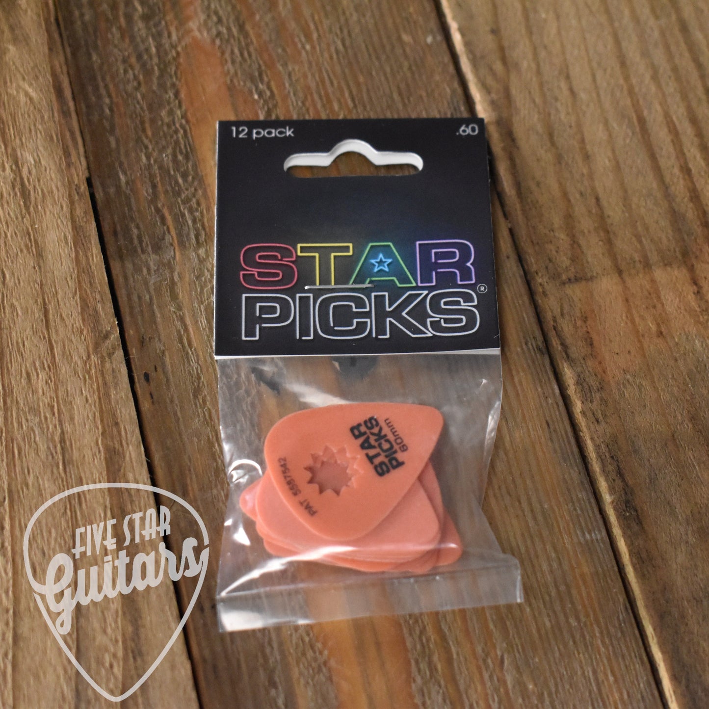 Star Picks Orange .60mm Guitar Picks - 12 Pack