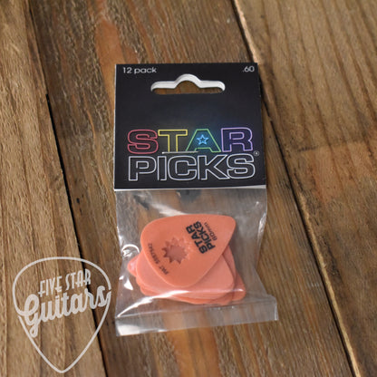 Star Picks Orange .60mm Guitar Picks - 12 Pack