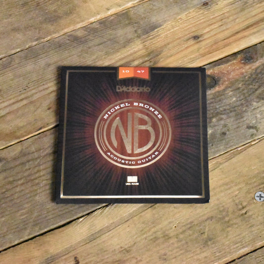 D'Addario NB1047 Nickel Bronze Acoustic Guitar Strings Extra Light 10-47