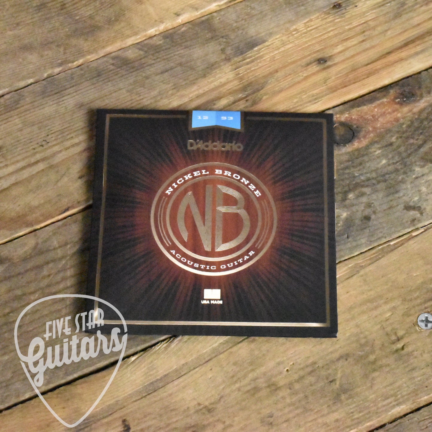 D'Addario NB1253 Nickel Bronze Acoustic Guitar Strings Regular Light 12-53