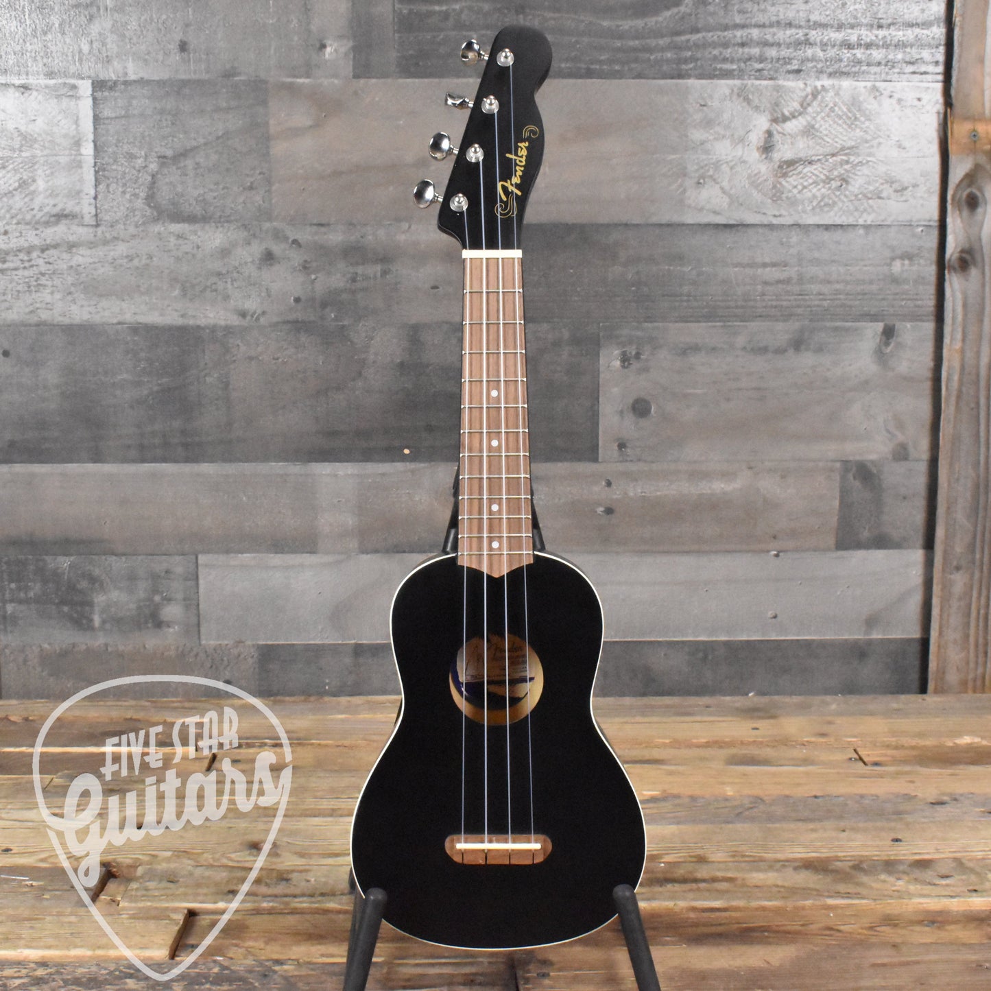 Fender Venice Soprano Ukulele with Walnut Fingerboard - Black