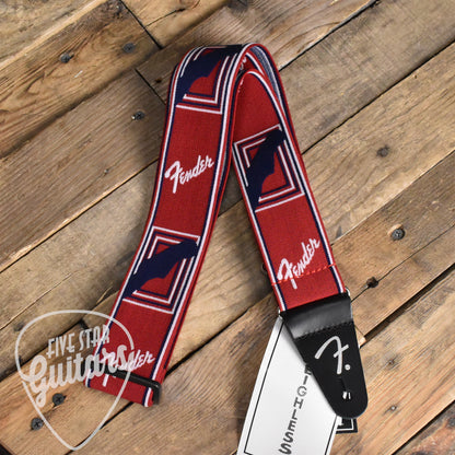 Fender Weighless Strap Monogram - Red/White/Blue