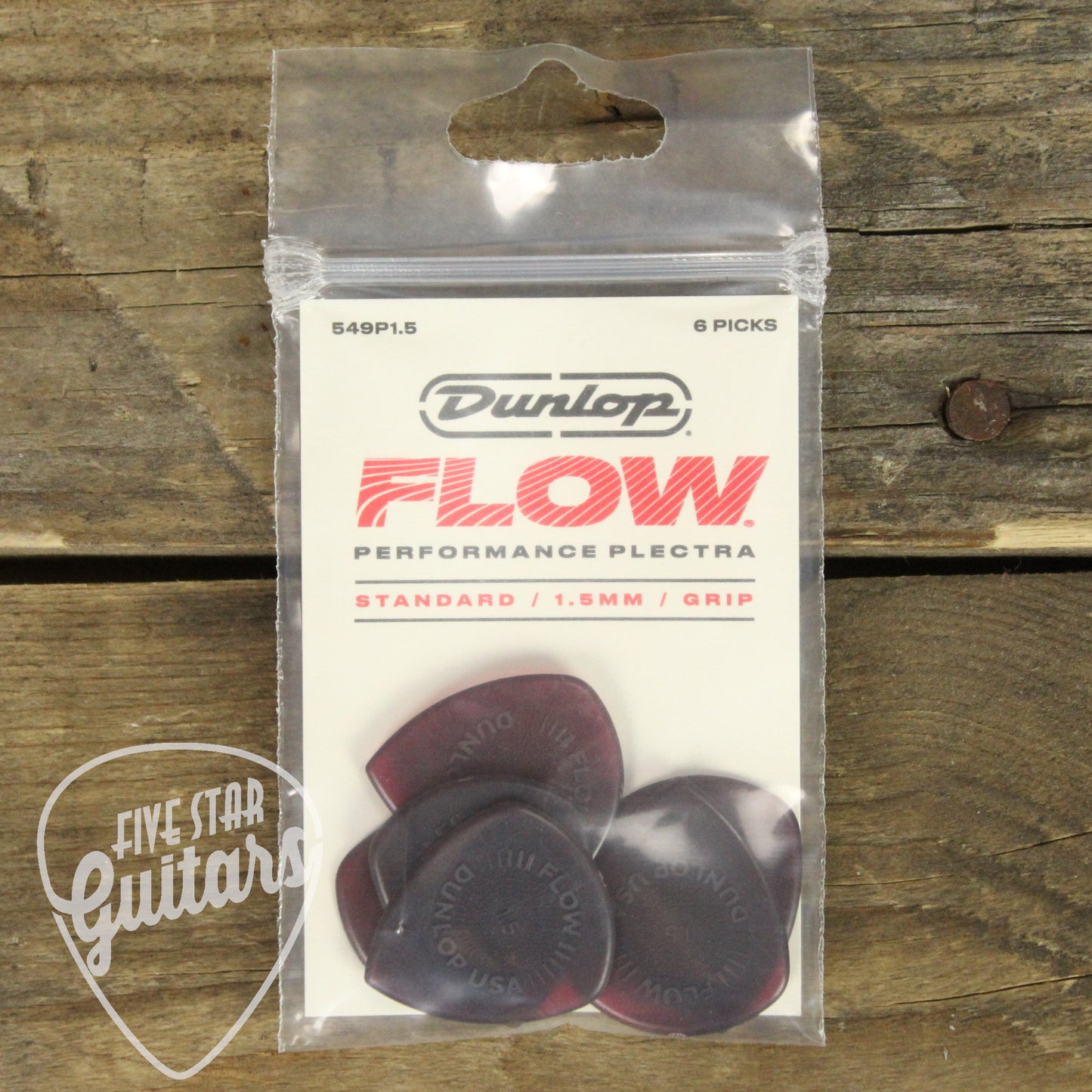 Dunlop Flow Standard 1.5mm Guitar Picks - 6 Pack - 549P150