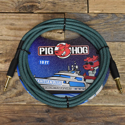 Pig Hog Straight to Straight Instrument Cable - 10ft - Tahitian Blue