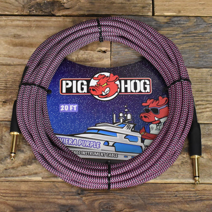 Pig Hog Straight to Straight Instrument Cable - 20' - Riviera Purple