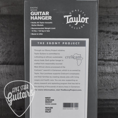 Taylor Ebony Guitar Hanger Taylor inlay