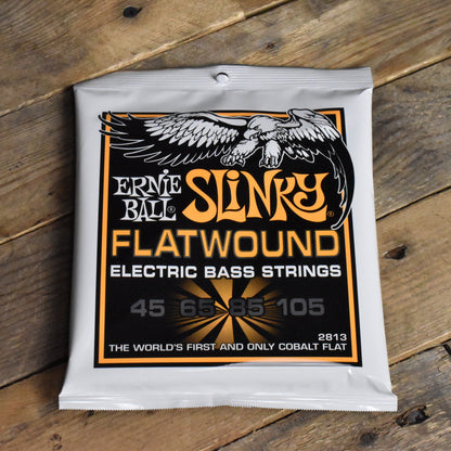 Ernie Ball P02813 Cobalt Hybrid Slinky Flatwound Electric Bass Strings - 45-105