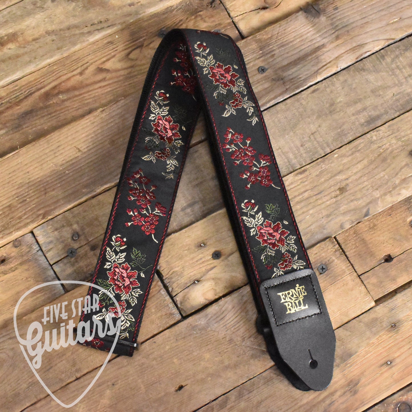 Ernie Ball P04142 Red Rose Jacquard Strap