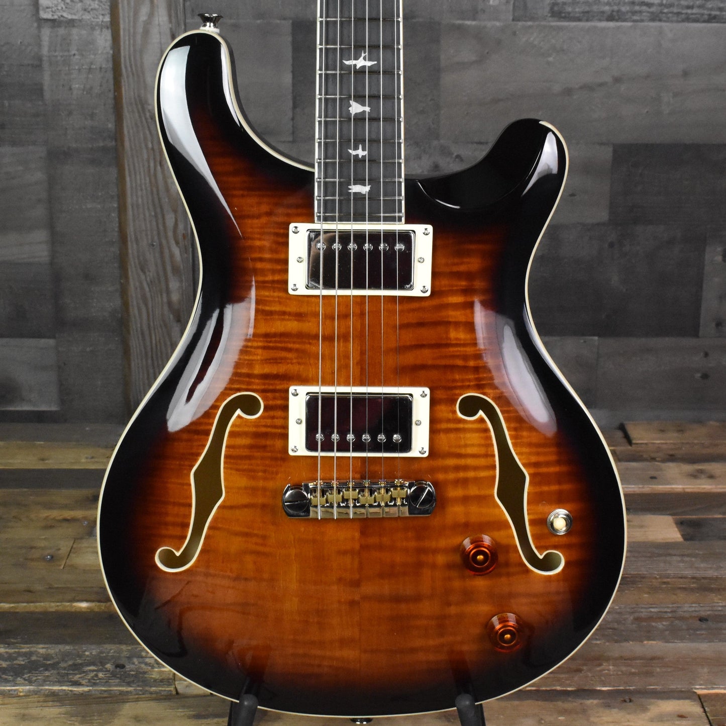 Paul Reed Smith SE Hollowbody II - Black Gold Burst with Hard Shell Case SN:1173