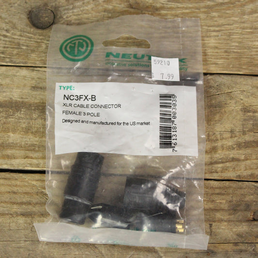 Neutrik 3 Pole Female XLR Cable Connector - NC3FX-B