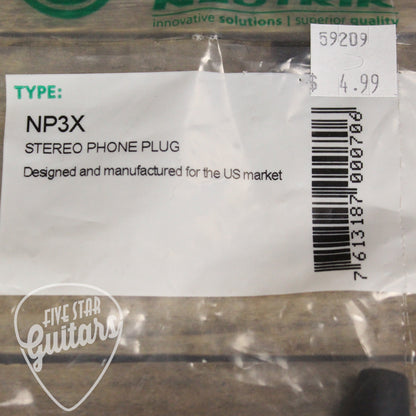 Neutrik 3 Pole 1/4" Professional Phone Plug - NP3X