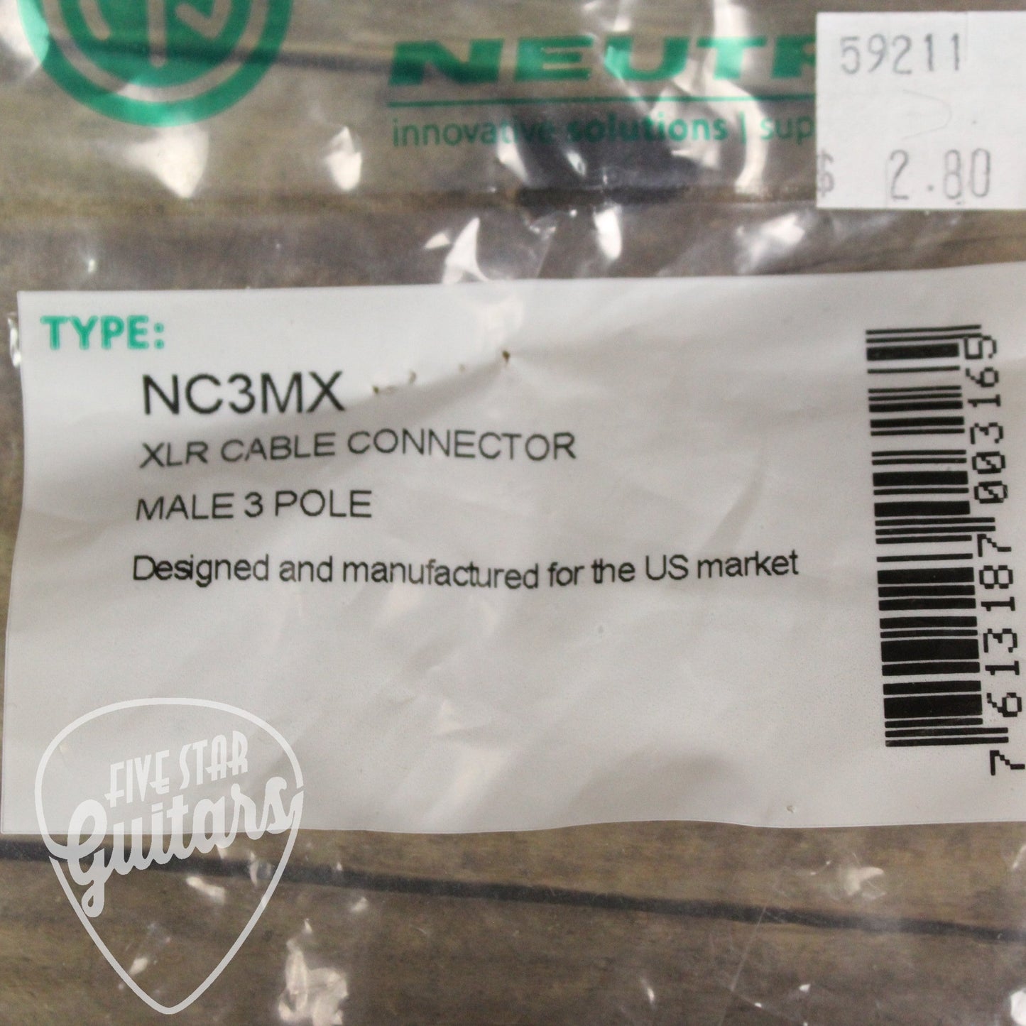 Neutrik 3 Pole Male XLR Cable Connector - NC3MX