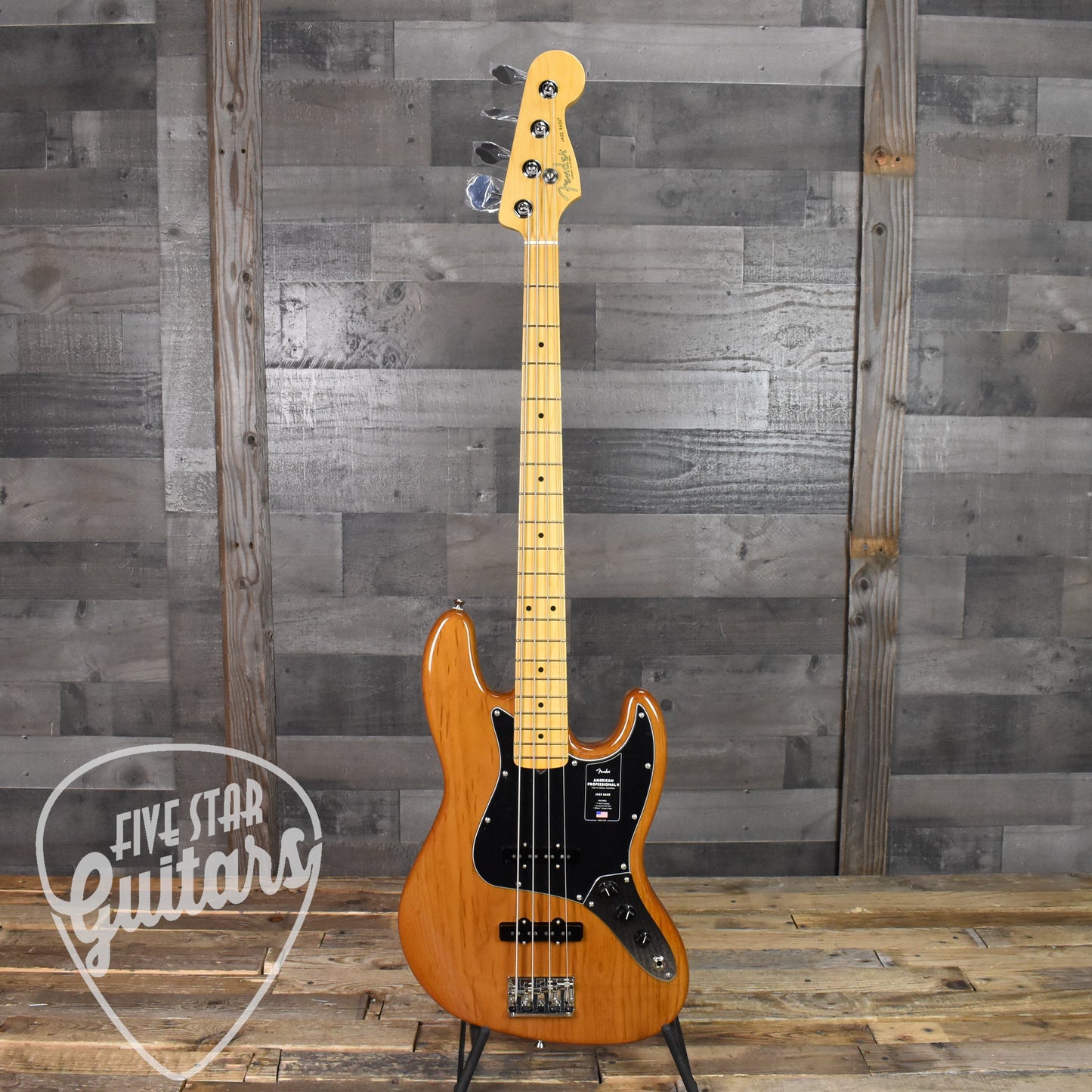 Fender American Professional II Jazz Bass, Maple Neck - Roasted Pine with Hard Shell Case