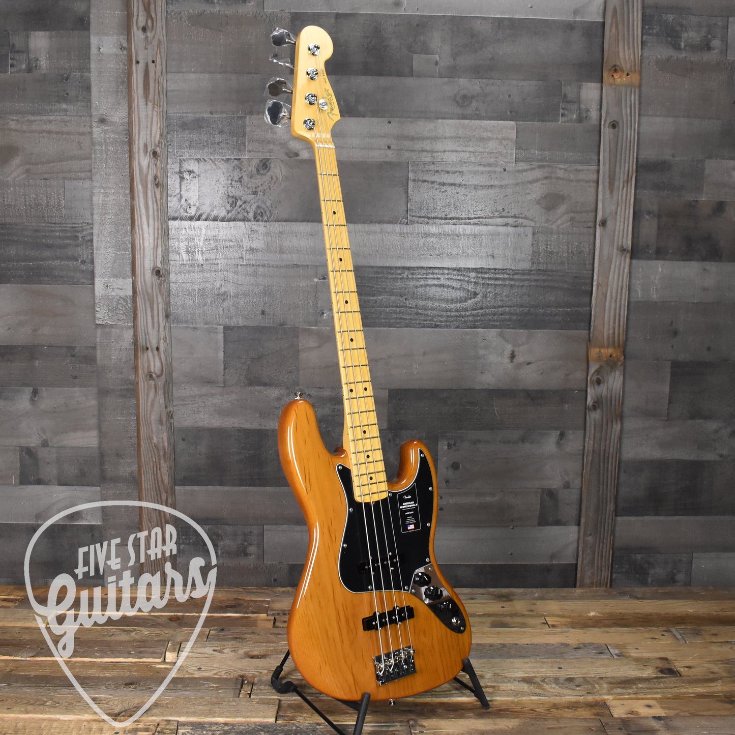 Fender American Professional II Jazz Bass, Maple Neck - Roasted Pine with Hard Shell Case