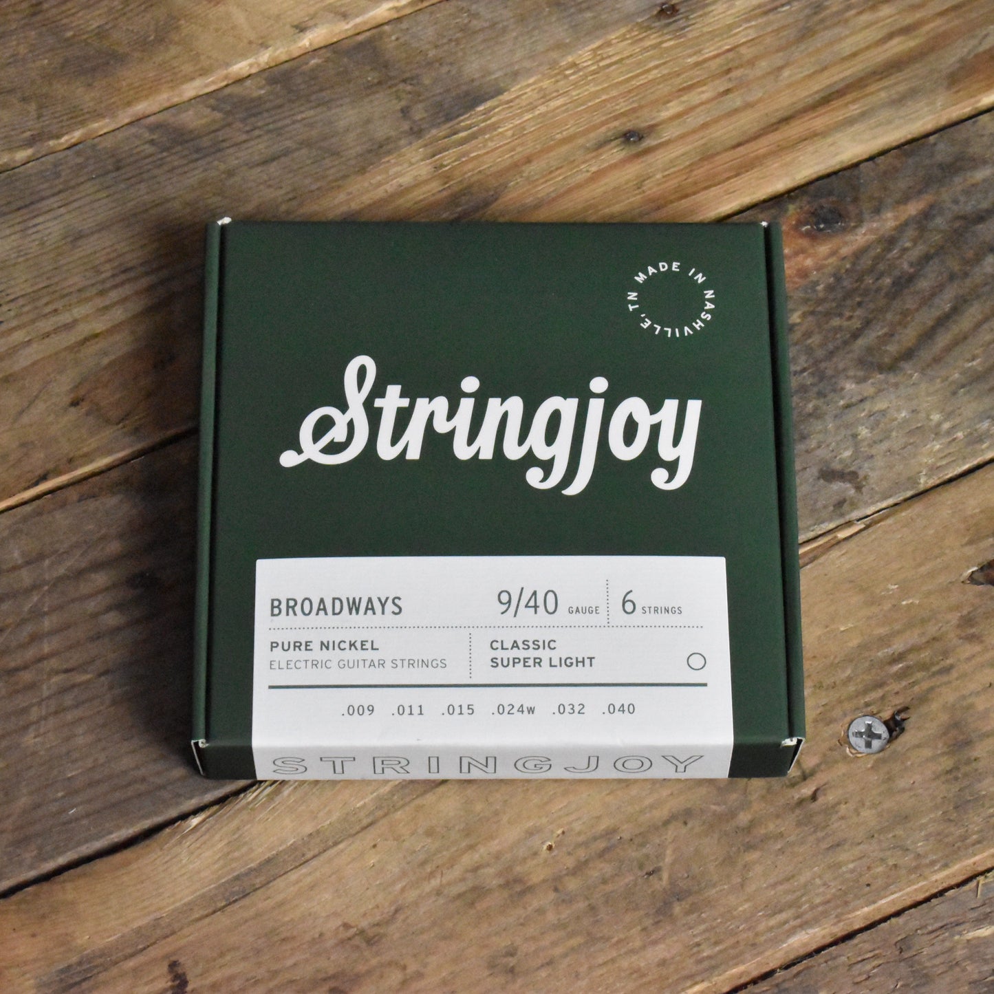 Stringjoy SJ-BR0940 Broadways Pure Nickel Electric Guitar Strings Classic Super Light Gauge 9-40