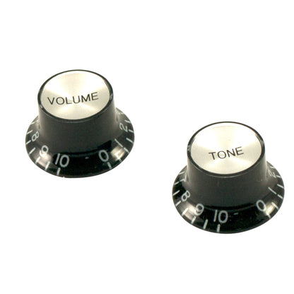 WD Bell Knob set Black w/Silver Cap