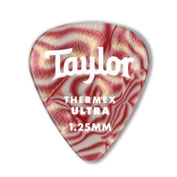 Taylor Premium Thermex Pro 351 Shape 1.25mm Ruby Swirl Guitar Picks - 6 Pack