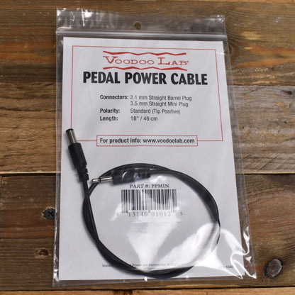 Voodoo Labs Straight 2.1mm Barrel to 3.5mm Mini Plug Pedal Power Cable - 18"