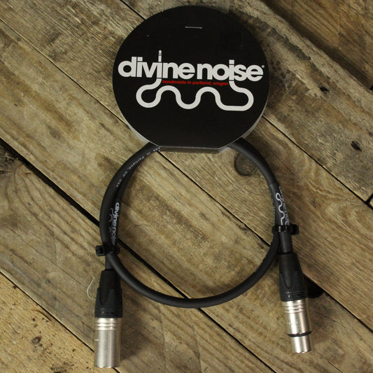 Divine Noise XLR Male to XLR Female 2.5' Microphone Cable - Black