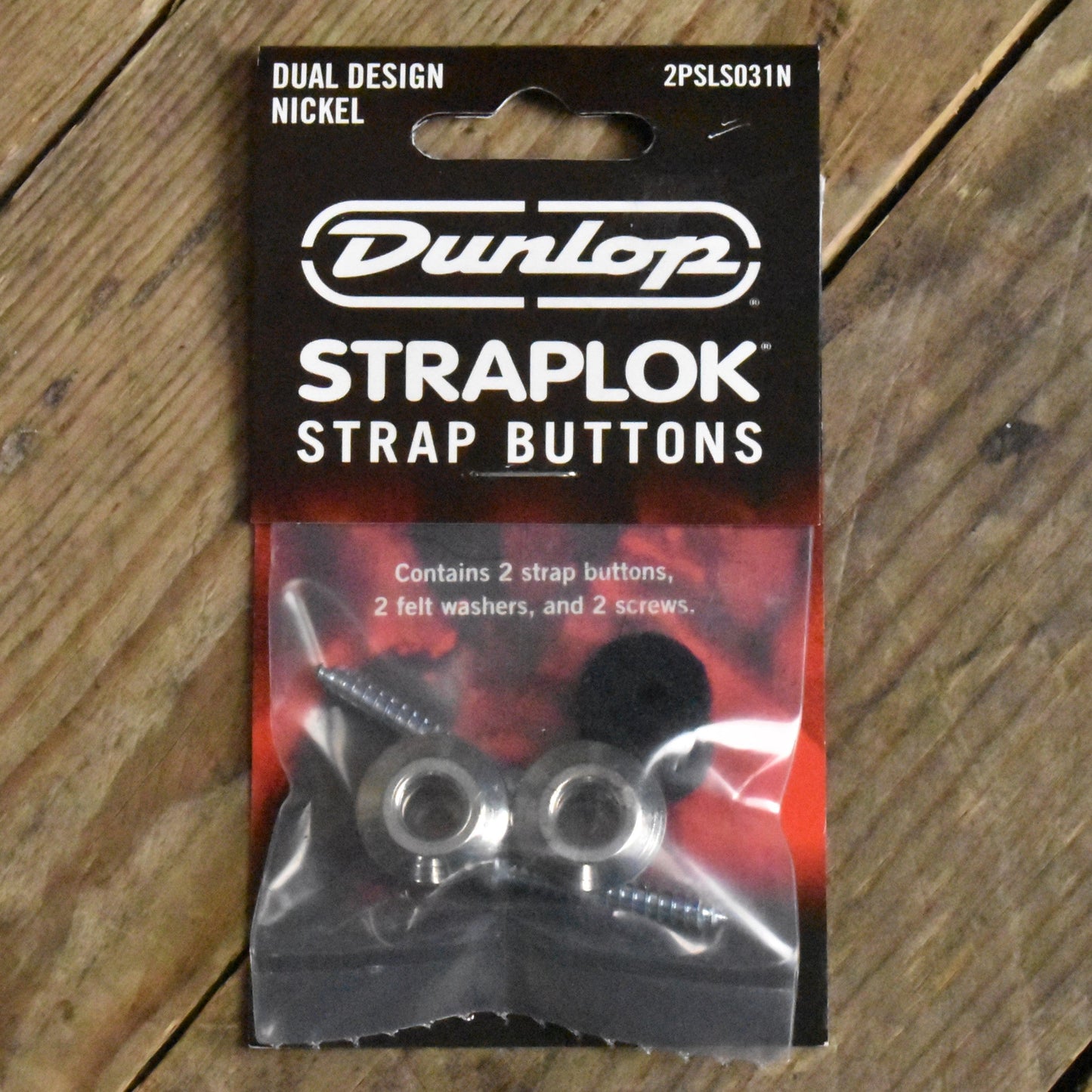 Dunlop Straplok Button - Nickel Pair