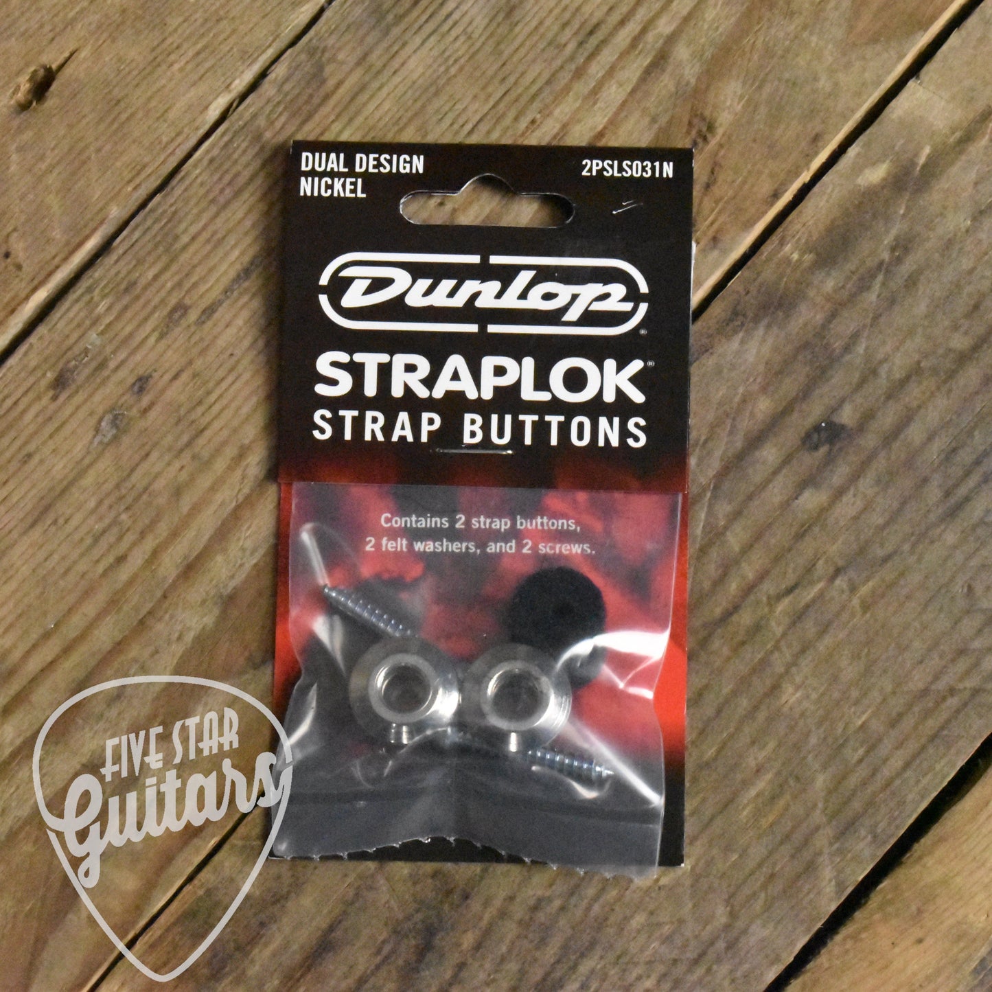 Dunlop Straplok Button - Nickel Pair