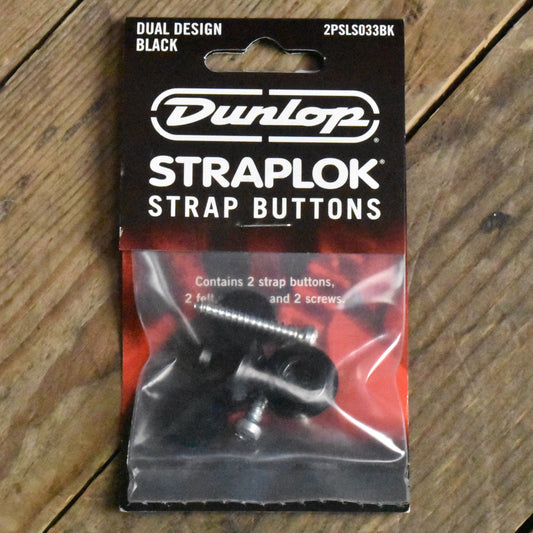 Dunlop Straplok Button - Black Pair