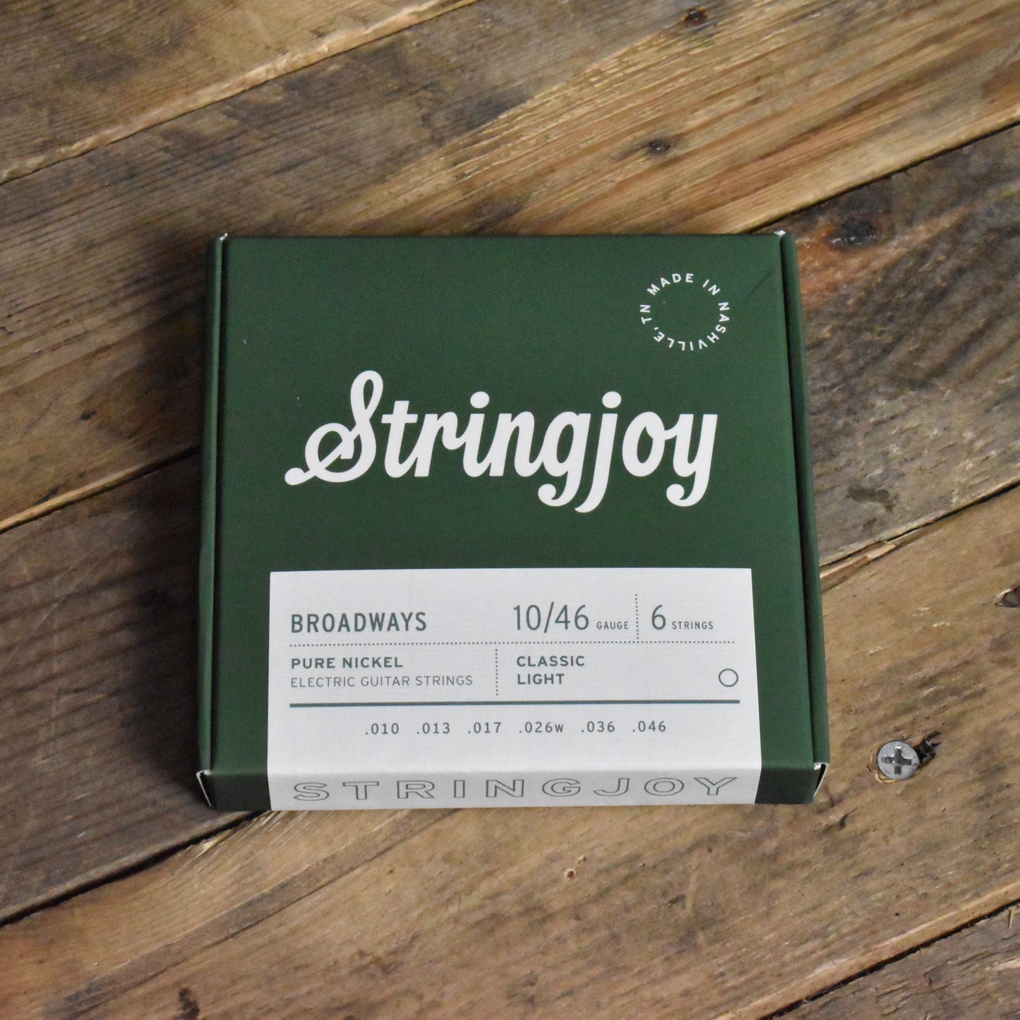 Stringjoy SJ-BR1046 Broadways Pure Nickel Electric Guitar Strings Classic Super Light Gauge 10-46