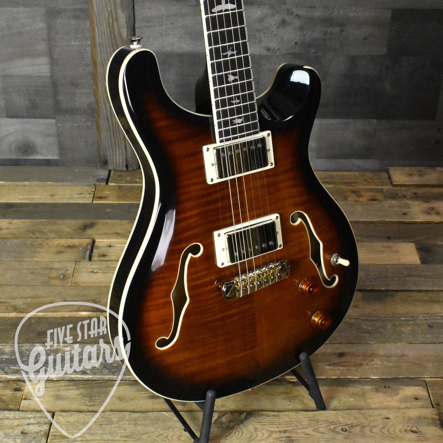 Paul Reed Smith SE Hollowbody II - Black Gold Burst with Hard Shell Case