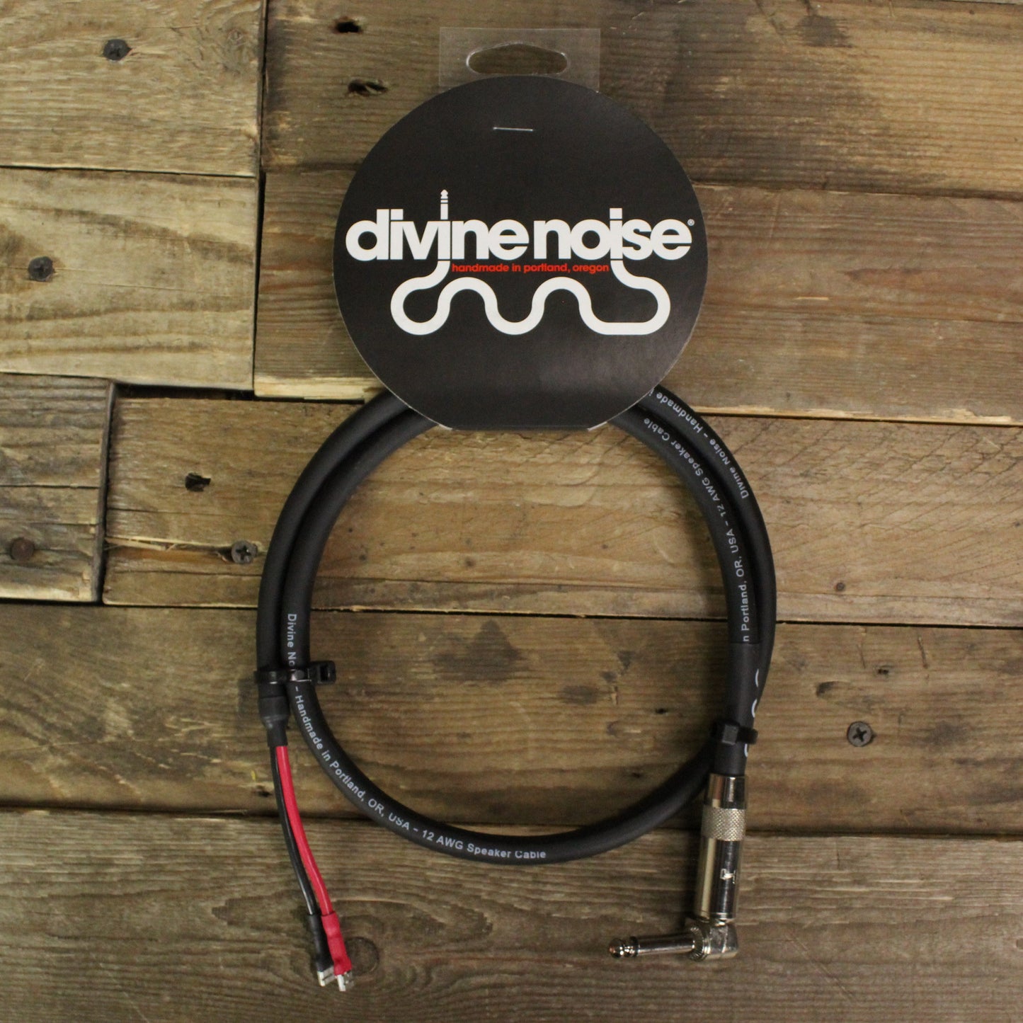 Divine Noise Combo Amp Speaker Cable 3' with Right Angle End - Black