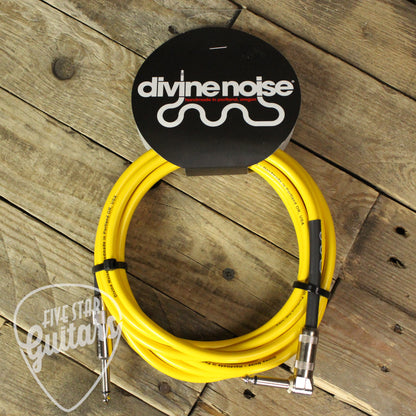 Divine Noise Straight to Right Angle 15ft Instrument Cable - Yellow