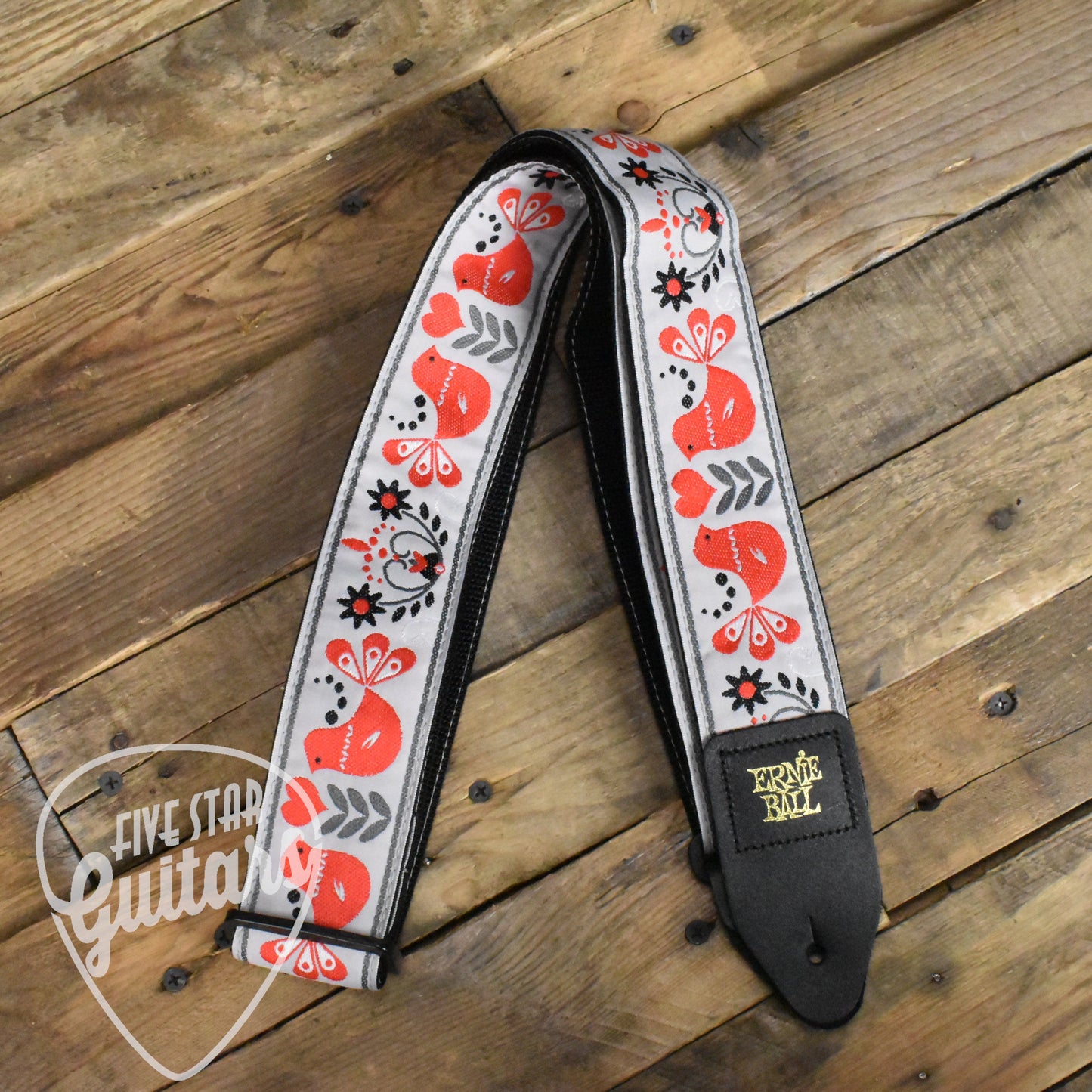 Ernie Ball P04689 Red Bird Winter Jacquard Strap